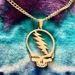 Grateful Dead Steal Your Face Steelie necklace-
